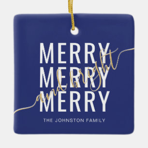 Ornement En Céramique Joyeux et lumineux Noël