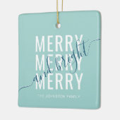 Ornement En Céramique Joyeux et lumineux Noël (Gauche)