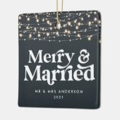 Ornement En Céramique Joyeux et marié mariage Noël Jumelé (Gauche)