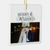 Ornement En Céramique Joyeux et mariés Nouveaux mariés Photo Premier Noë (Droite)
