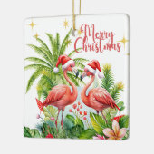 Ornement En Céramique Joyeux Flamant rose de Noël (Gauche)