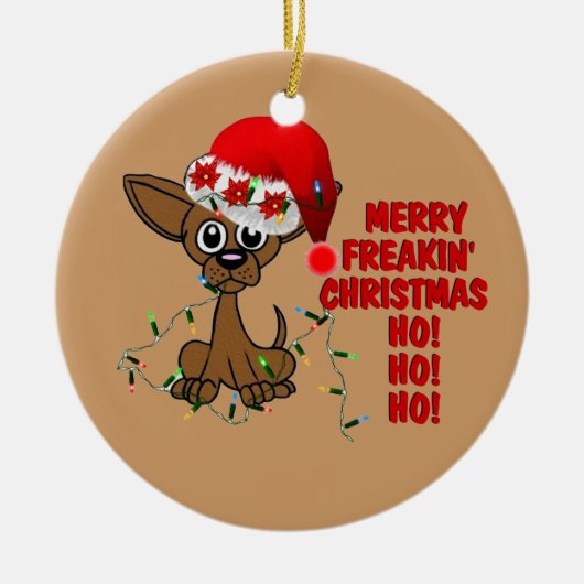 Ornement En Céramique Joyeux frère de Noël de Freakin (Devant)