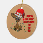 Ornement En Céramique Joyeux frère de Noël de Freakin (Gauche)