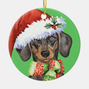 Ornement En Céramique Joyeux Howlidays Dachshund