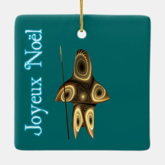 Ornement En Céramique Joyeux Noё l - Chasseur inuit fragile (Dos)