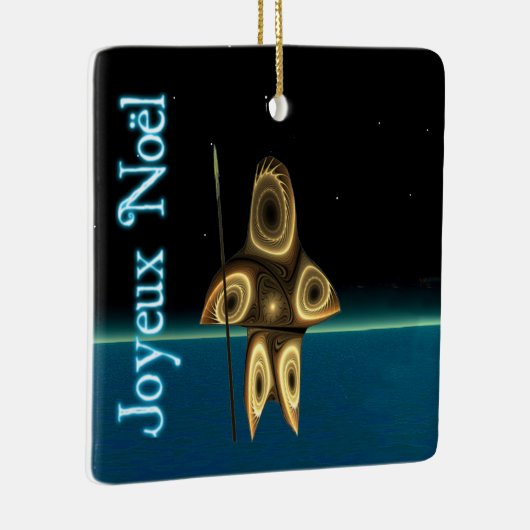 Ornement En Céramique Joyeux Noё l - Chasseur inuit fragile (Droite)