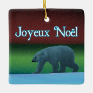 Ornement En Céramique Joyeux Noё l - Ours polaire