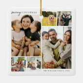 Ornement En Céramique Joyeux Noël 6 Photo Collage (Dos)