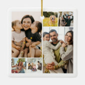 Ornement En Céramique Joyeux Noël 6 Photo Collage (Dos)