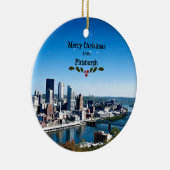 Ornement En Céramique Joyeux Noël à Pittsburgh (Droite)