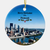 Ornement En Céramique Joyeux Noël à Pittsburgh (Devant)