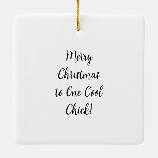 Ornement En Céramique Joyeux Noël à un poussin Cool (Dos)