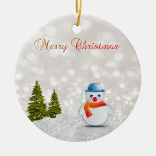 Ornement En Céramique Joyeux Noël adorable,Arbre de Noël,Bonhomme de nei