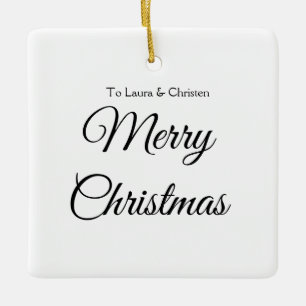 Ornement En Céramique Joyeux Noël ajoutez nom texte cadeau personnalisé