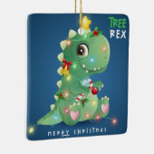 Ornement En Céramique Joyeux Noël Arbre Rex Dinosaur (Droite)