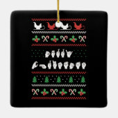 Ornement En Céramique Joyeux Noël - ASL American Sign Language I (Dos)