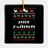 Ornement En Céramique Joyeux Noël - ASL American Sign Language I (Devant)