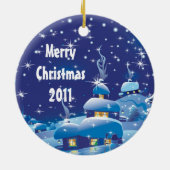 Ornement En Céramique Joyeux Noël - Bleu (Dos)