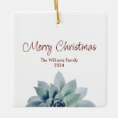 Ornement En Céramique Joyeux Noël botanique Succulent (Devant)