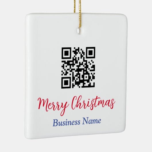 Ornement En Céramique Joyeux Noël, Code QR, Nom commercial (Droite)