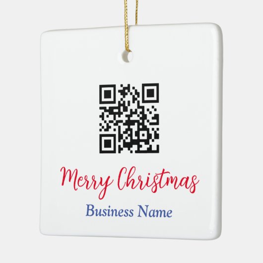 Ornement En Céramique Joyeux Noël, Code QR, Nom commercial (Gauche)