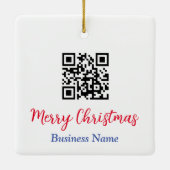 Ornement En Céramique Joyeux Noël, Code QR, Nom commercial (Dos)