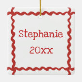 Ornement En Céramique Joyeux Noël Custom Père Noël & Animaux mignons Ani (Dos)