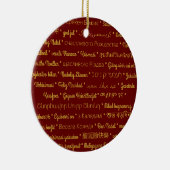 Ornement En Céramique Joyeux Noël dans des langues étrangères (Droite)