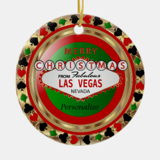 Ornement En Céramique Joyeux Noël De Las Vegas