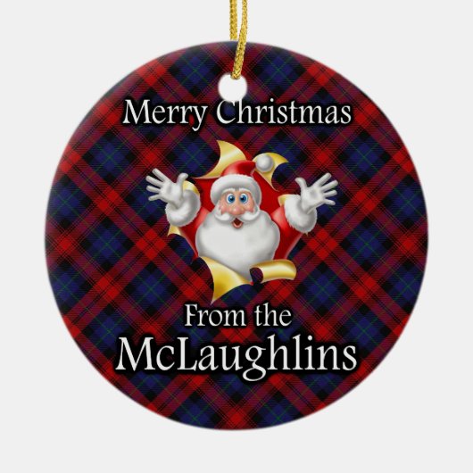 Ornement En Céramique Joyeux Noël de McLaughlin MacLachlan Clan (Devant)