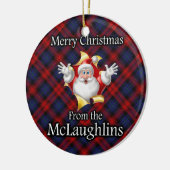 Ornement En Céramique Joyeux Noël de McLaughlin MacLachlan Clan (Gauche)