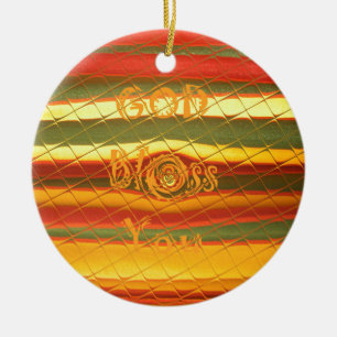 Ornement En Céramique Joyeux Noël Dieu Béni Vous Couleurs Design