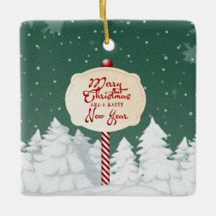 Ornement En Céramique Joyeux Noël et une bonne année