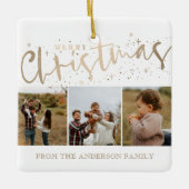 Ornement En Céramique Joyeux Noël Faux Gold 3 Photo Noël (Devant)