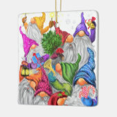 Ornement En Céramique Joyeux Noël Gnome Party Dessin drôle (Gauche)