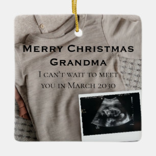 Ornement En Céramique Joyeux Noël grand-mère Ultrasound Faire-part