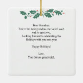 Ornement En Céramique Joyeux Noël Grossesse Ultrasound Photo Grand-mère (Dos)