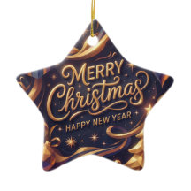 Joyeux Noël Heure Dorée Géométrique Élégant