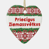 Ornement En Céramique Joyeux Noël II Priecīgus Ziemassvētkus (Droite)