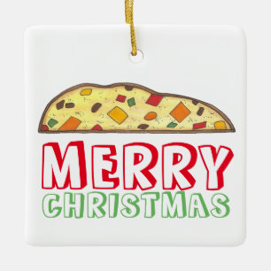 Ornement En Céramique Joyeux Noël Italien Vacances Biscotti Pâtisserie