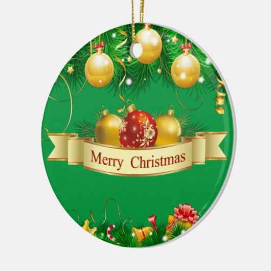 Ornement En Céramique Joyeux Noël Joie Custom (Gauche)