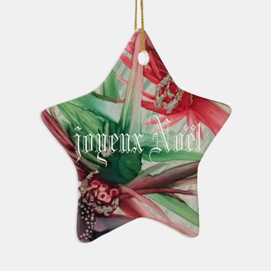 Ornement En Céramique joyeux Noel/Joyeux Noël en français (Droite)