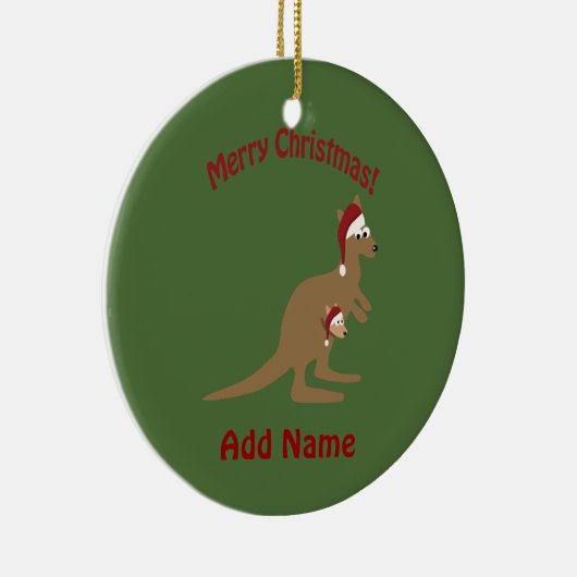 Ornement En Céramique Joyeux Noël Kangaroos (Droite)