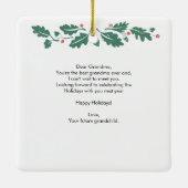 Ornement En Céramique Joyeux Noël Mamie Grossesse Balayage bébé Photo (Dos)