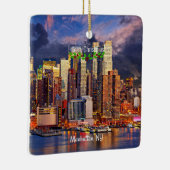 Ornement En Céramique Joyeux Noël, Manhattan, NY (Droite)