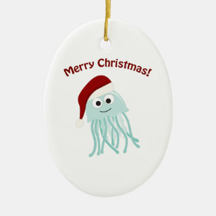Ornement En Céramique Joyeux Noël! Méduse