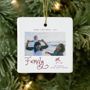 Ornement En Céramique Joyeux Noël minimaliste en famille