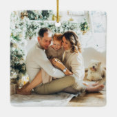 Ornement En Céramique Joyeux Noël moderne | Deux photos (Dos)