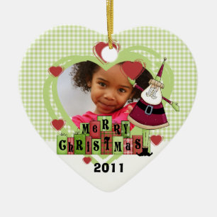 Ornement En Céramique Joyeux Noël Père Noël Photo Orament