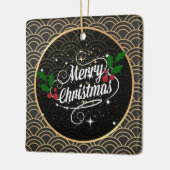 Ornement En Céramique Joyeux Noël pétillant et parties scintillant, (Gauche)